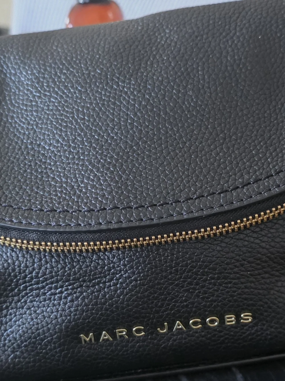 Marc Jacobs Black Leather Crossbody Bag with Gold Hardware